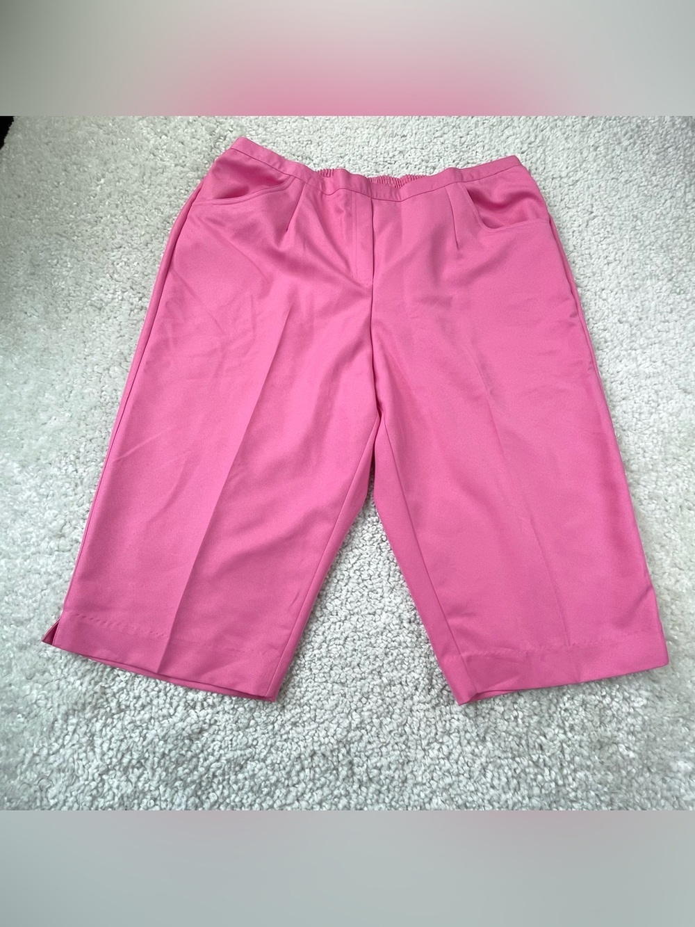 NWT Alfred Dunner Capri Pants Pockets Pull On Acapulco Flamingo Pink 18W